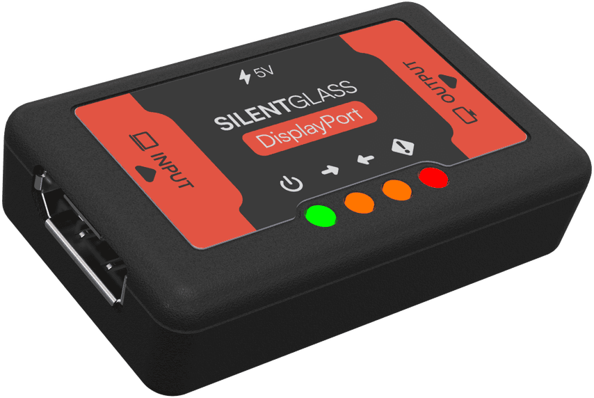 SilentGlass™ DisplayPort Display Trust Module, isometric view